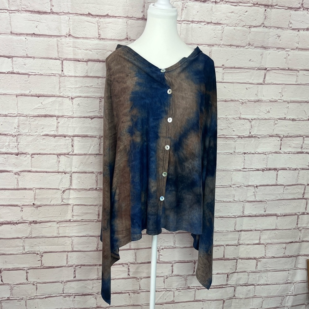 Coco + Carmen Tie Dye Button Down Shawl Like New One Size